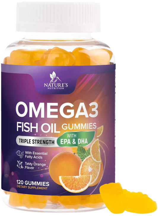Natures Nutrition Omega-3 Fish Oil Gummies (120 Gummies)